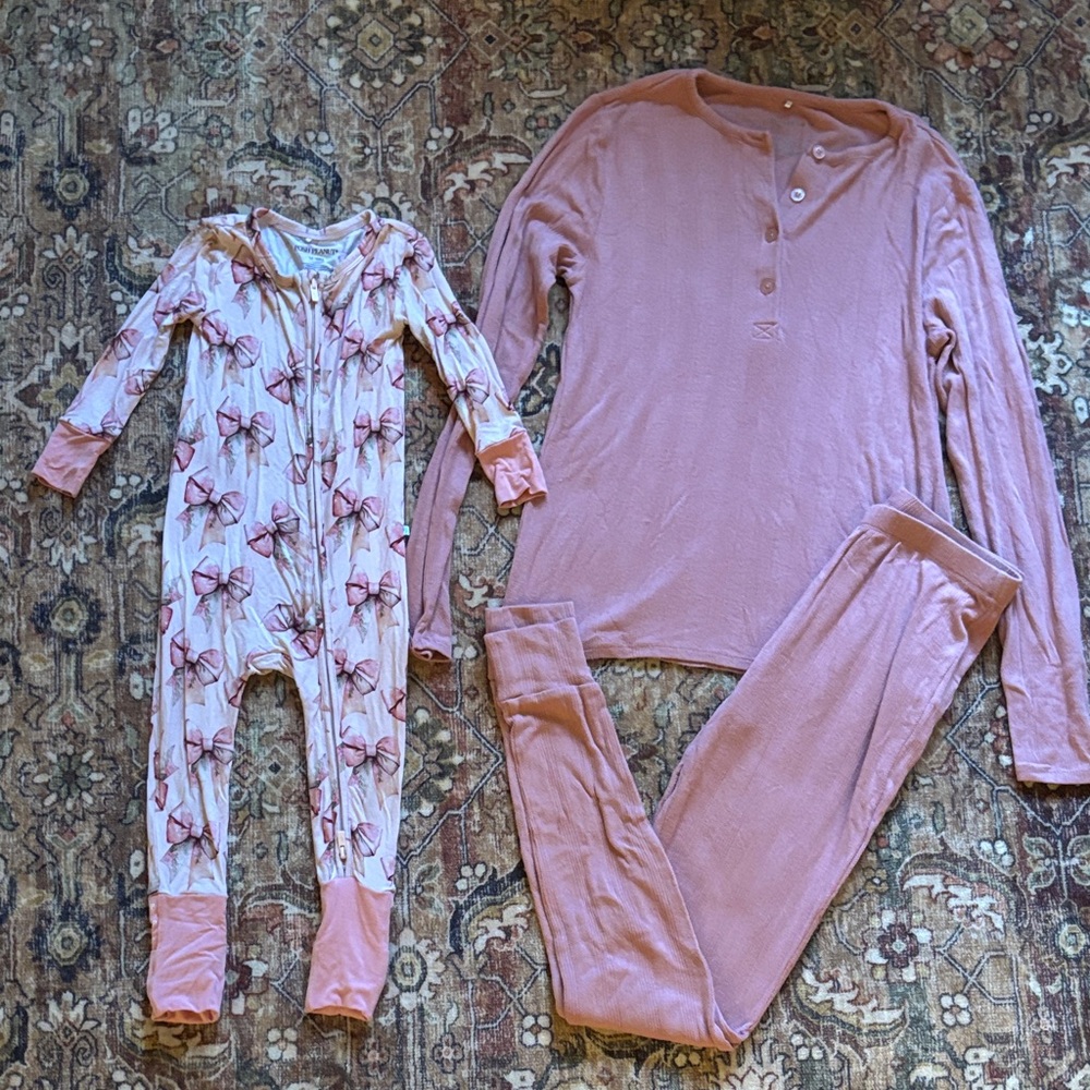 Posh Peanut Zipper Onesie Women Pointelle Pants and Top Matching Christmas
